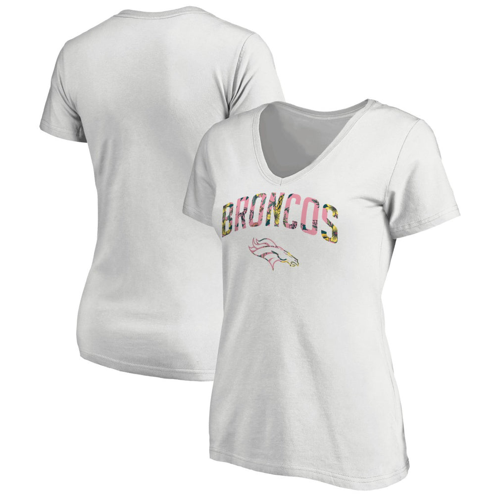 Denver Broncos Women's Floral Arch T-Shirt White | NFL