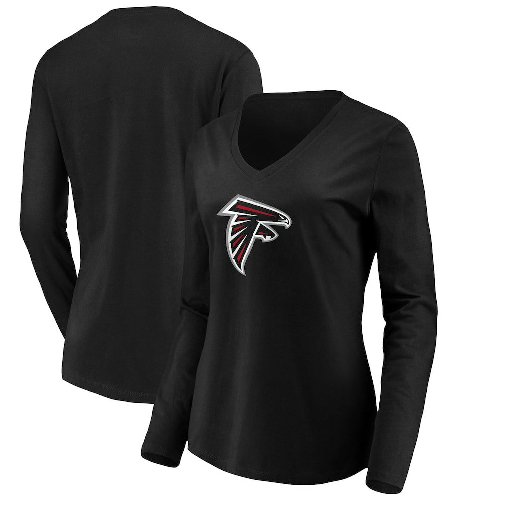 Atlanta Falcons Women's Primary Logo Long Sleeve T-Shirt Black | NFL