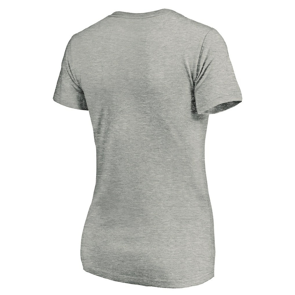 Atlanta Falcons Women's Primary Logo V-Neck T-Shirt Heather Gray | NFL