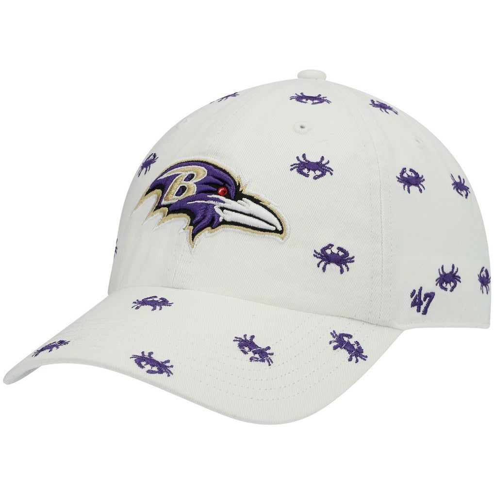 Baltimore Ravens '47 Women's Confetti Clean Up Adjustable Hat White | 47 brand