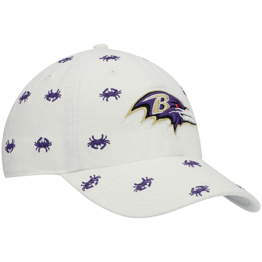Baltimore Ravens '47 Women's Confetti Clean Up Adjustable Hat White | 47 brand