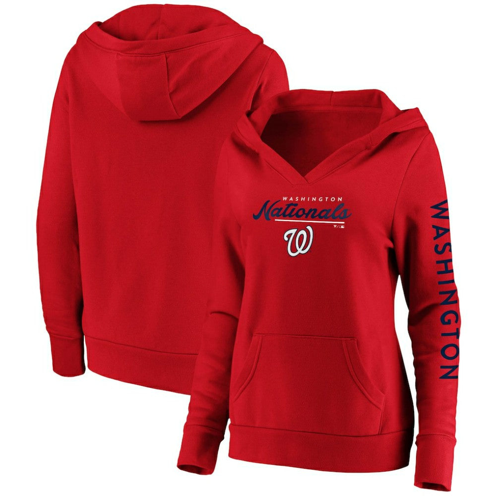 Washington Nationals Fanatics Women's Core High Class Crossover Pullover Hoodie - MLB