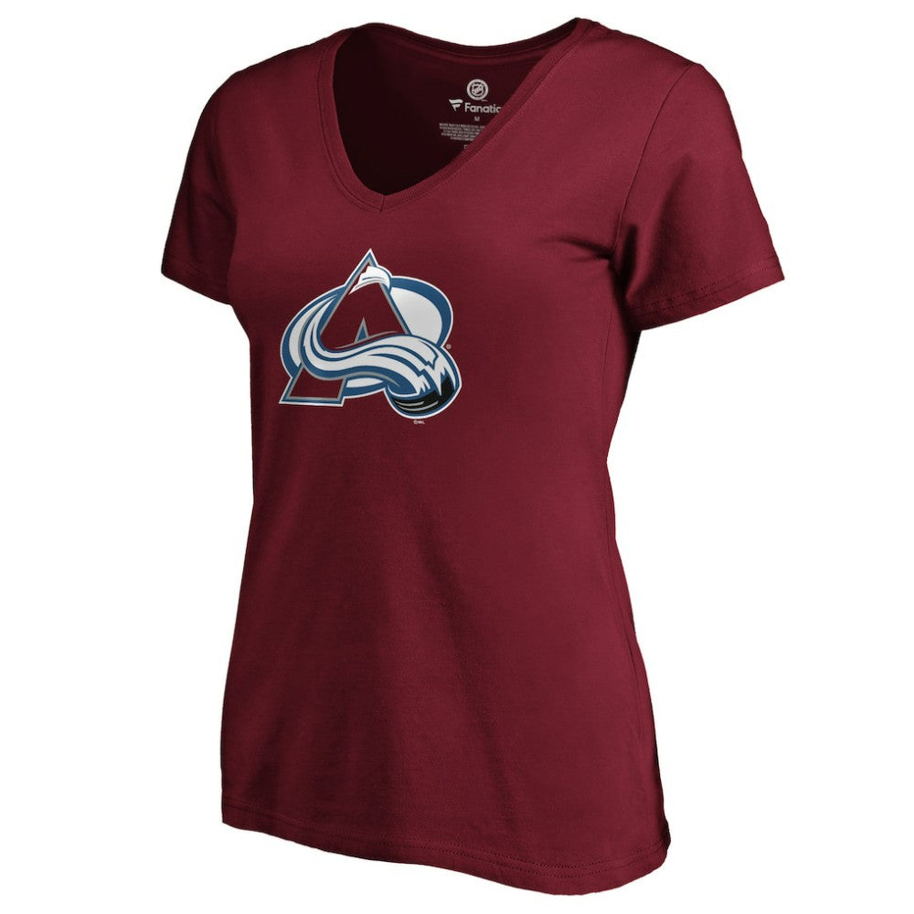 Nathan MacKinnon Colorado Avalanche Women's Playmaker V-Neck T-Shirt - Garnet - NHL