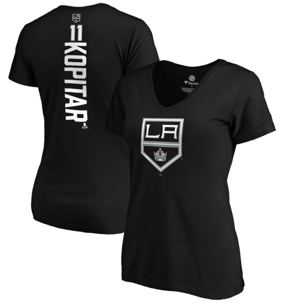 Anze Kopitar Los Angeles Kings Women's Playmaker V-Neck T-Shirt - Black - NHL