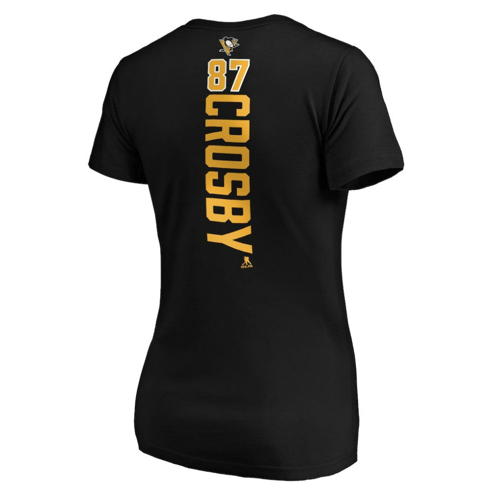 Sidney Crosby Pittsburgh Penguins Women's Playmaker V-Neck T-Shirt - Black - NHL