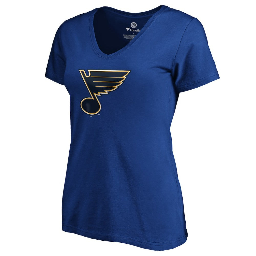 Jordan Binnington St. Louis Blues Women's Playmaker V-Neck T-Shirt - Royal - NHL