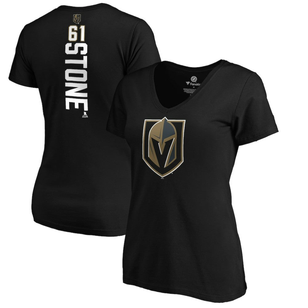 Mark Stone Vegas Golden Knights Women's Playmaker V-Neck T-Shirt - Black - NHL