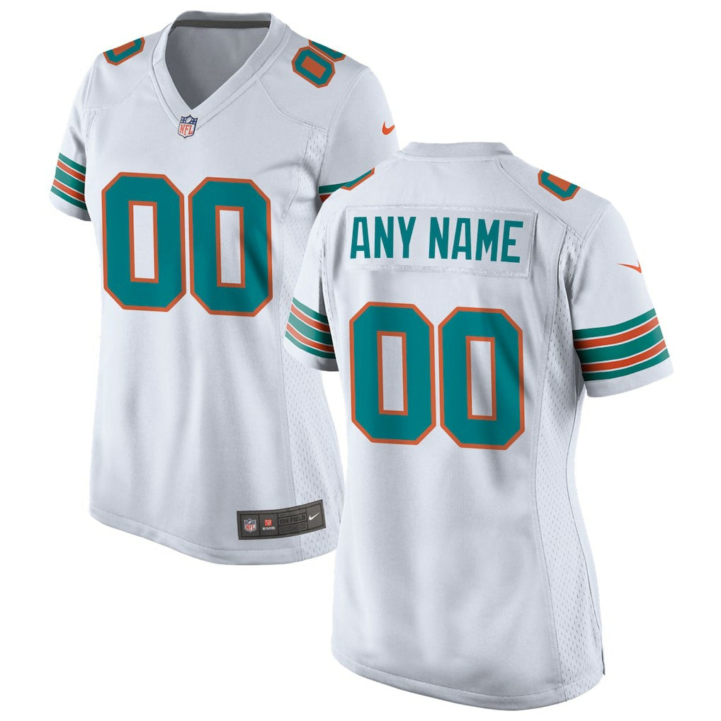 Miami Dolphins Women's Alternate Custom Game Jersey White | Nike for Sale