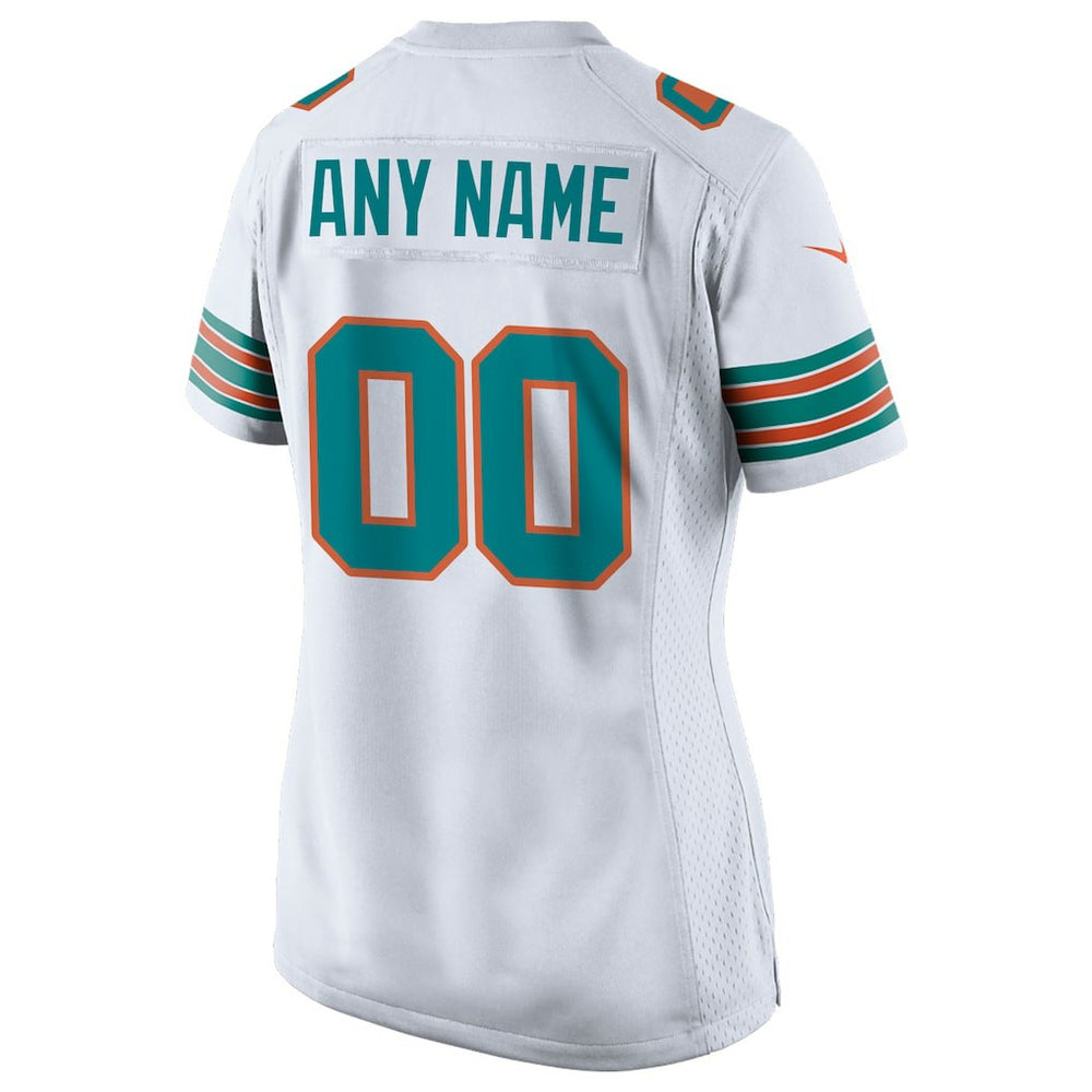 Miami Dolphins Women's Alternate Custom Game Jersey White | Nike for Sale