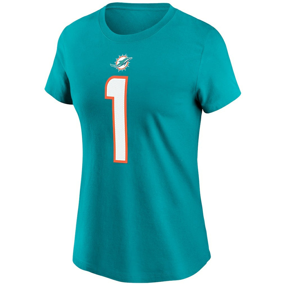 Tua Tagovailoa Miami Dolphins Women's Name & Number T-Shirt Aqua | Nike for Sale