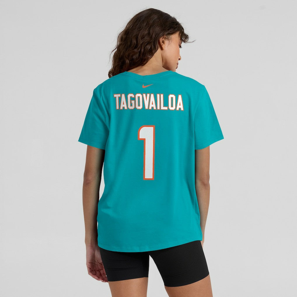 Tua Tagovailoa Miami Dolphins Women's Name & Number T-Shirt Aqua | Nike for Sale