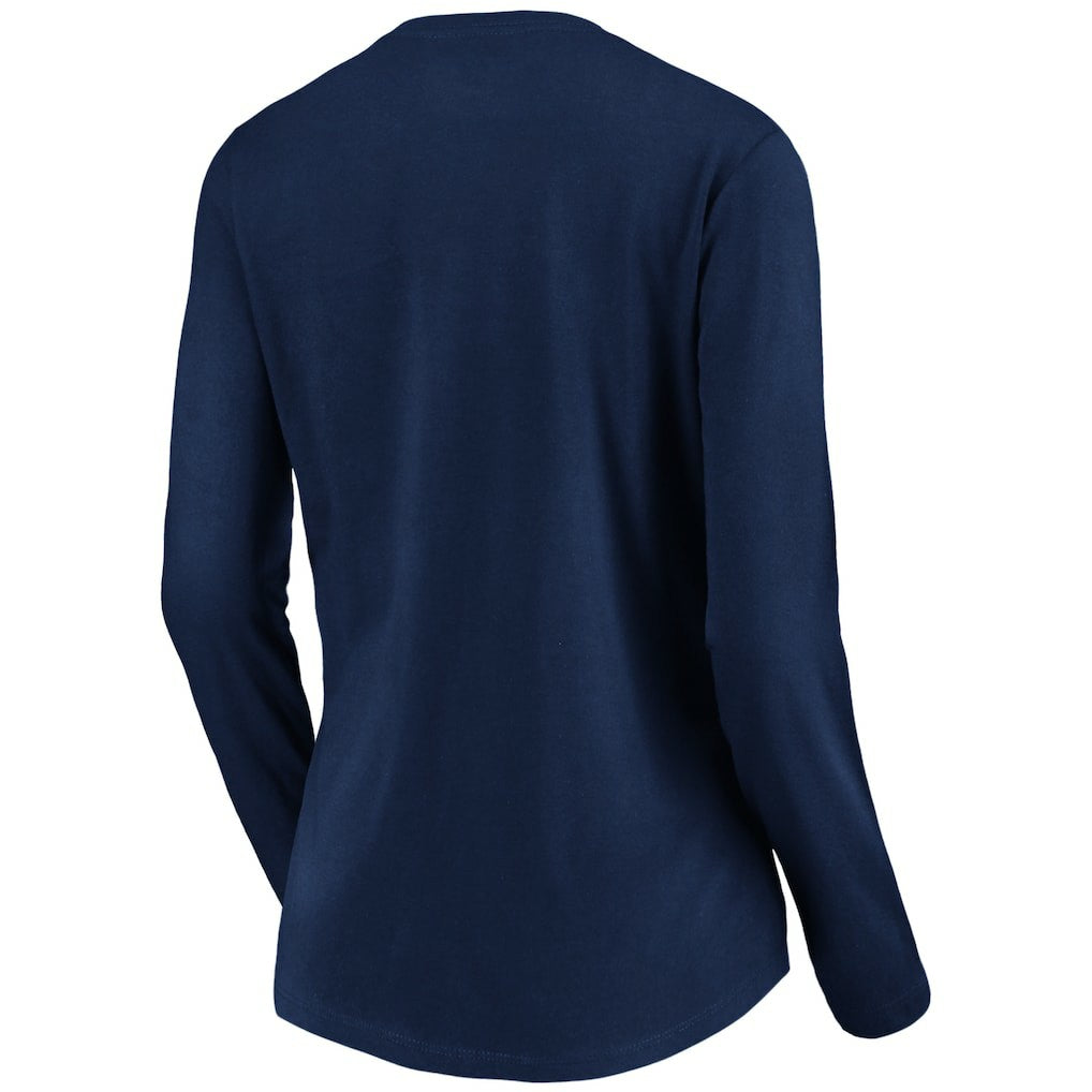 Buffalo Bills Women's Banner Wave V-Neck Long Sleeve T-Shirt Navy | NFL