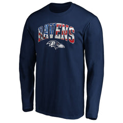 Baltimore Ravens Banner Wave Long Sleeve T-Shirt Navy | NFL