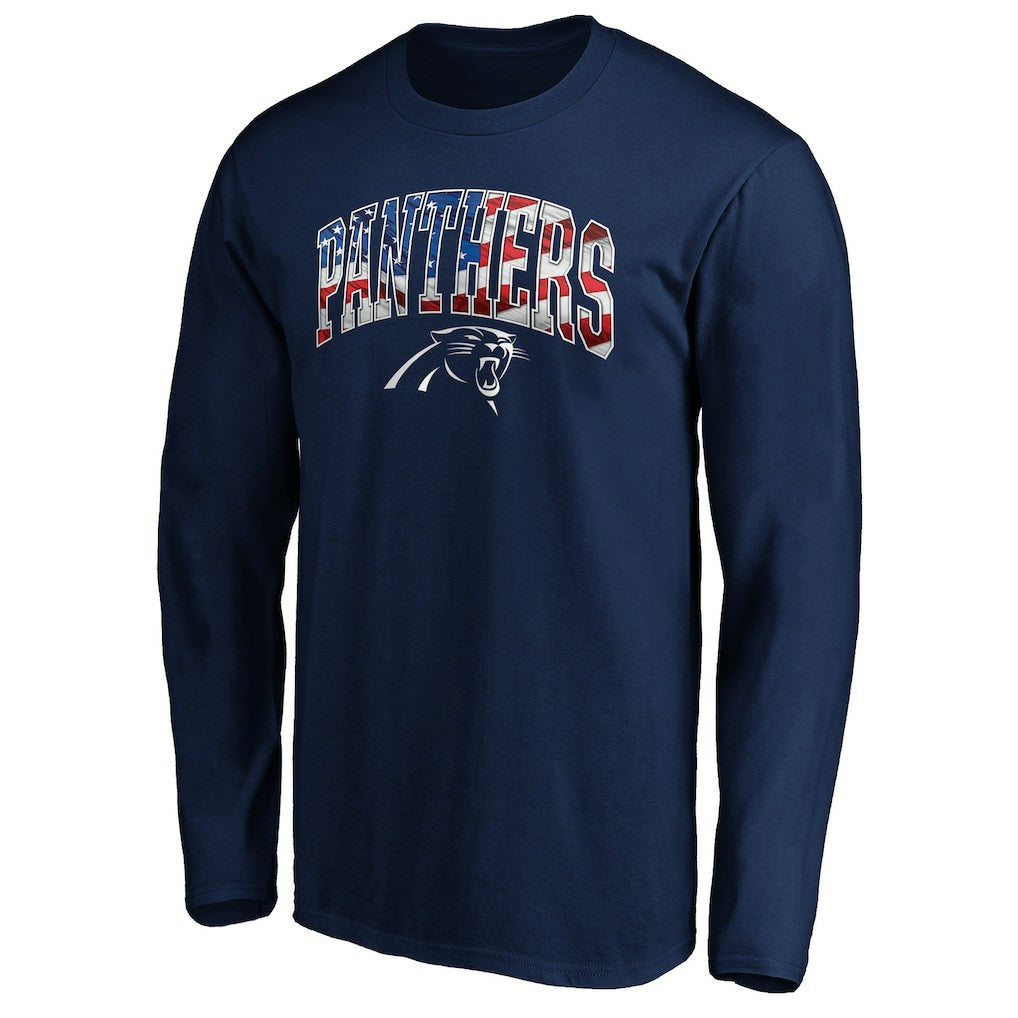 Carolina Panthers Banner Wave Long Sleeve T-Shirt Navy | NFL