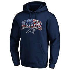 Carolina Panthers Banner Wave Fitted Pullover Hoodie Navy | NFL