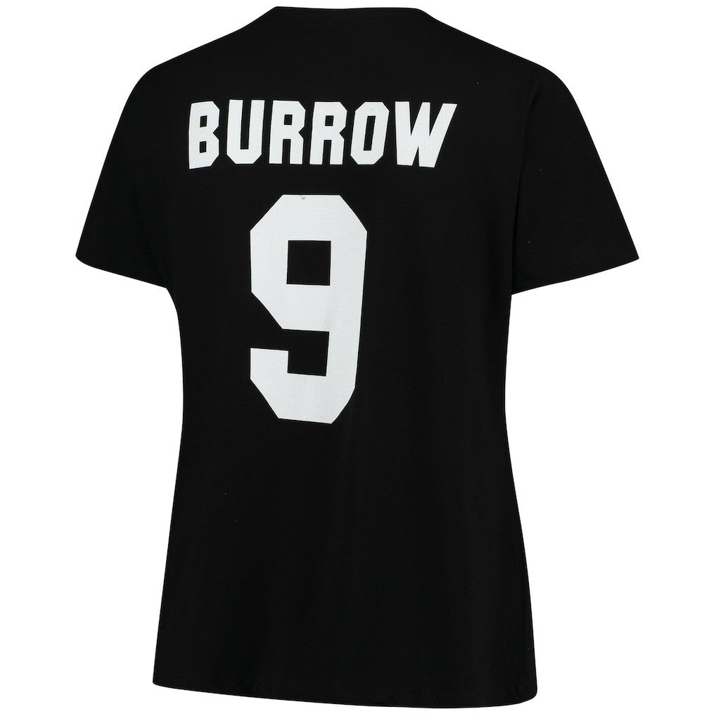 Joe Burrow Cincinnati Bengals Women's Plus Size Name & Number V-Neck T-Shirt Black | Fanatics