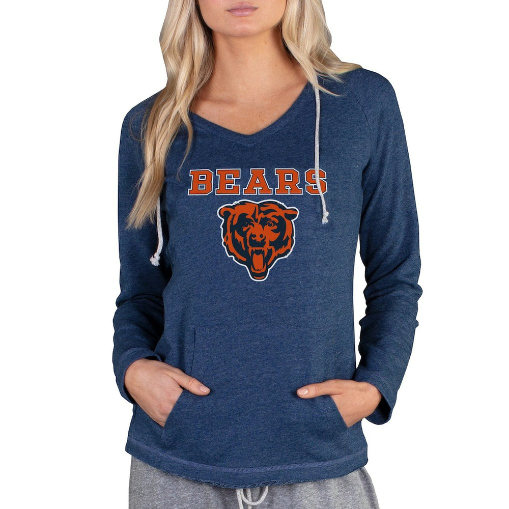 Chicago Bears Concepts Sport Women's Mainstream Tri-Blend Raglan Hoodie V-Neck Top Navy | NFL