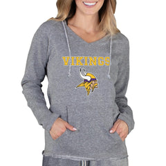 Minnesota Vikings Concepts Sport Women's Mainstream Tri-Blend Raglan Hoodie V-Neck Top Gray | NFL