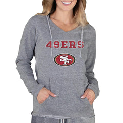 San Francisco 49ers Concepts Sport Women's Mainstream Tri-Blend Raglan Hoodie V-Neck Top Gray | NFL