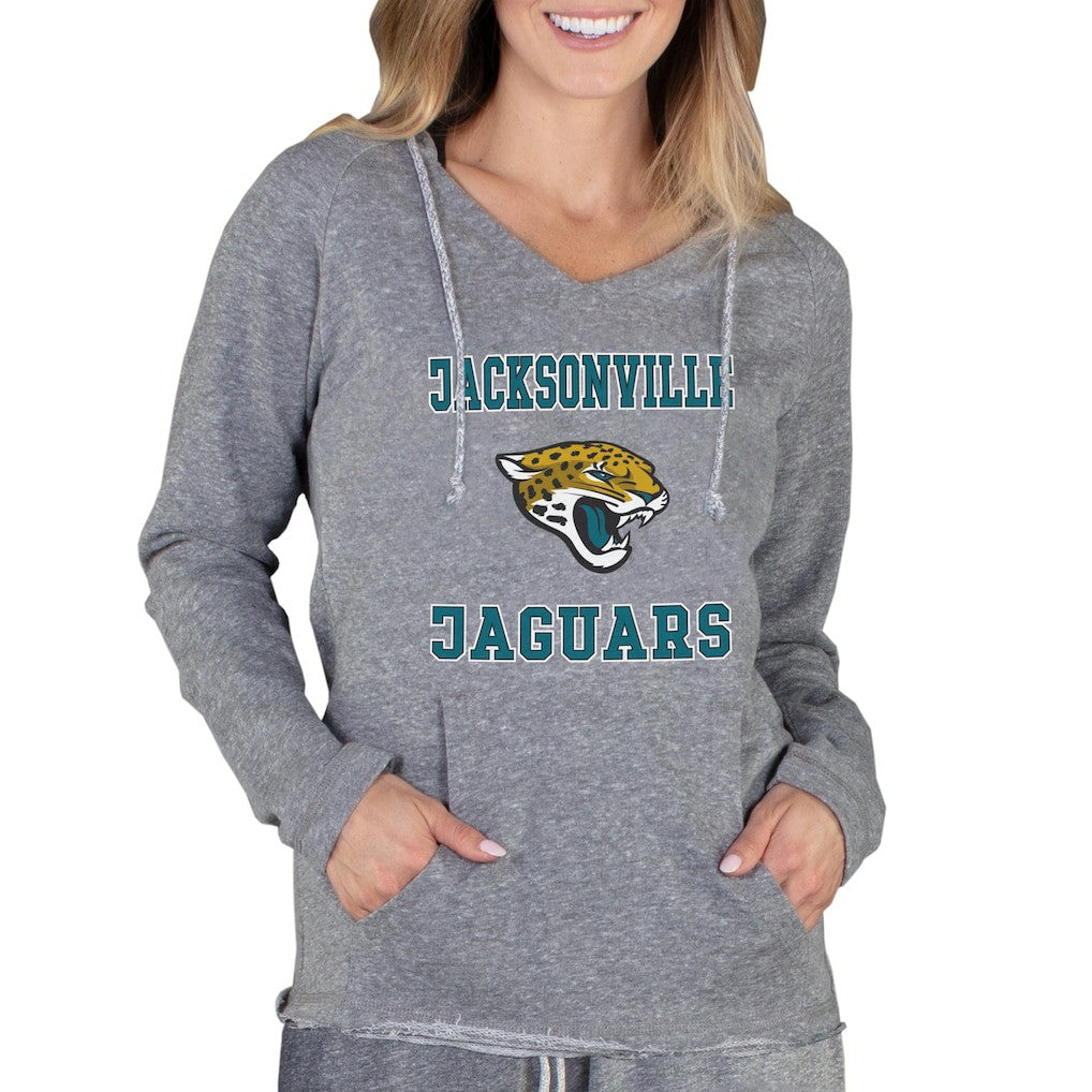 Jacksonville Jaguars Concepts Sport Women's Mainstream Tri-Blend Raglan Hoodie V-Neck Top Gray | NFL