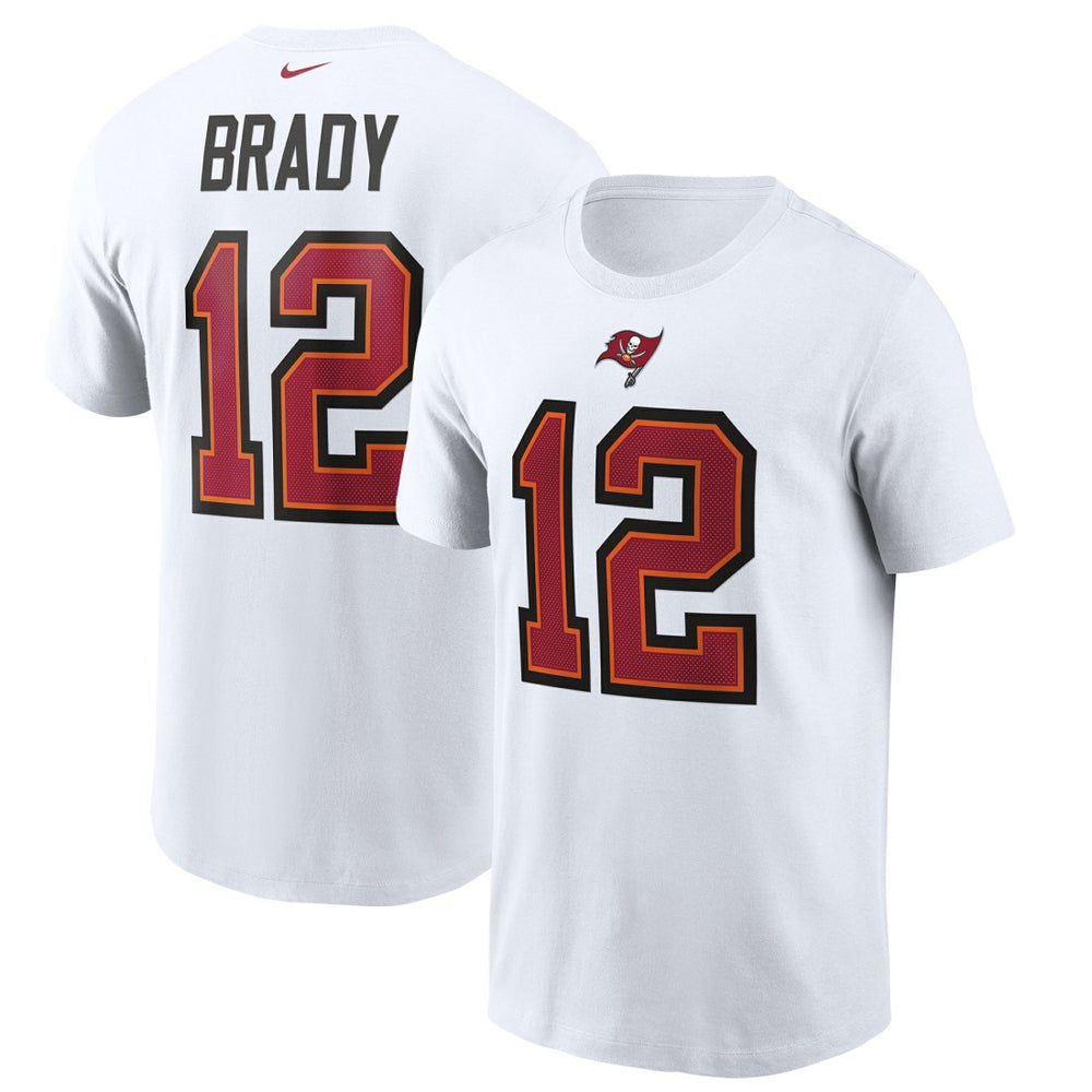 Tom Brady Tampa Bay Buccaneers Name & Number T-Shirt White | Nike for Sale
