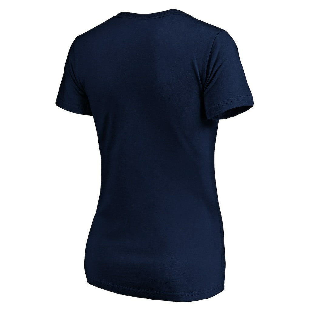 Golden State Warriors Women's Banner Wave V-Neck T-Shirt Navy - NBA