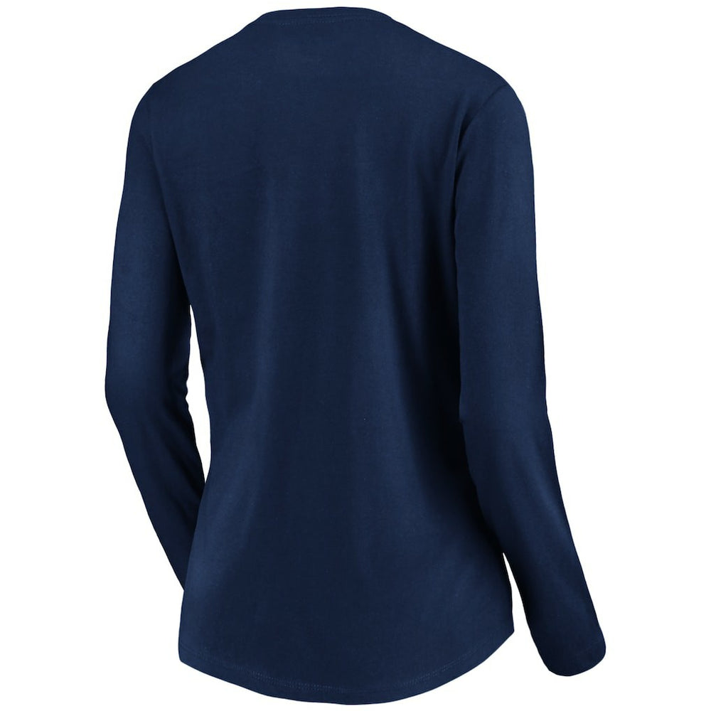 Oklahoma City Thunder Women's Banner Wave V-Neck Long Sleeve T-Shirt Navy - NBA