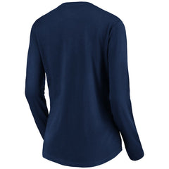 Oklahoma City Thunder Women's Banner Wave V-Neck Long Sleeve T-Shirt Navy - NBA