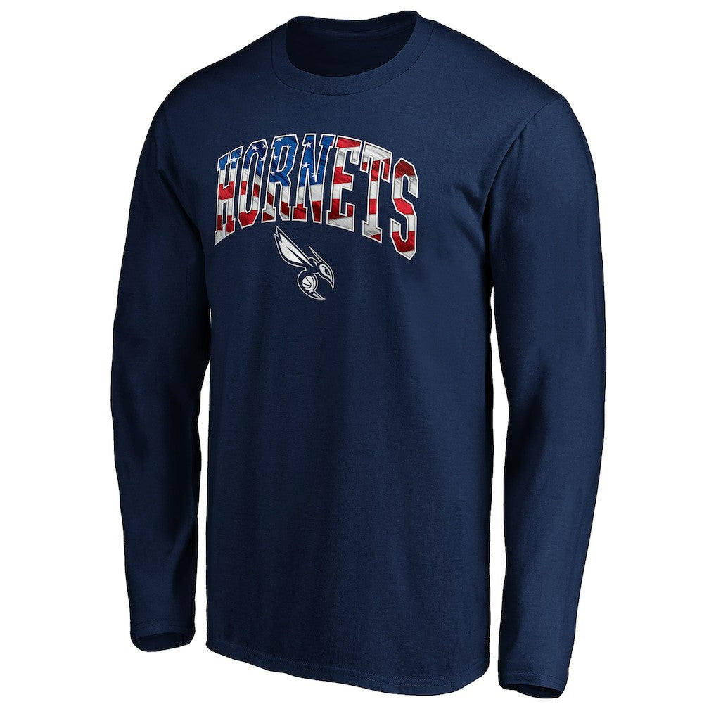 Charlotte Hornets Banner Wave Long Sleeve T-Shirt Navy - NBA