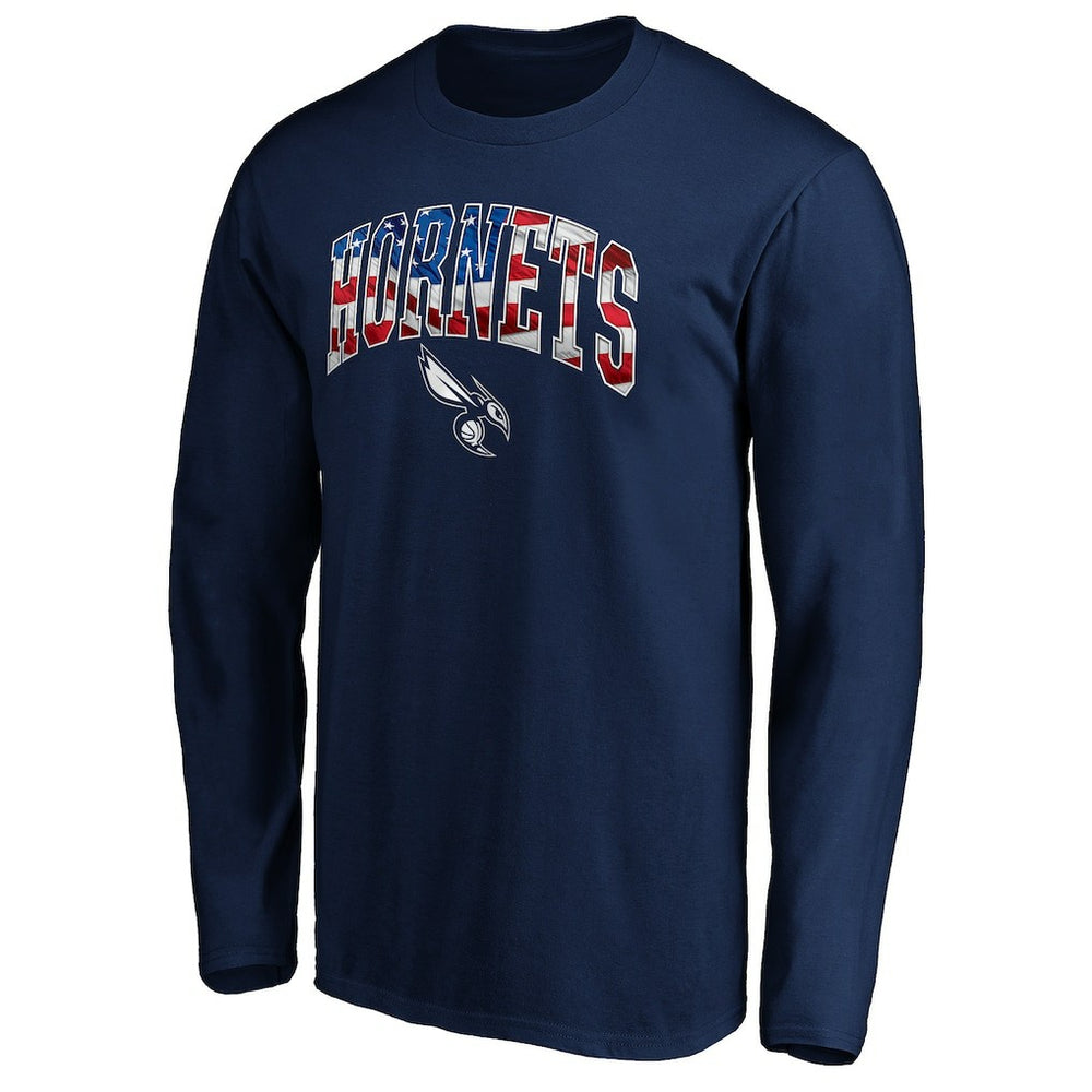 Charlotte Hornets Banner Wave Long Sleeve T-Shirt Navy - NBA