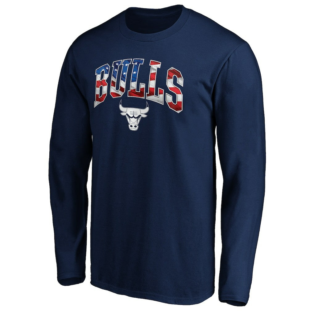 Chicago Bulls Banner Wave Long Sleeve T-Shirt Navy - NBA