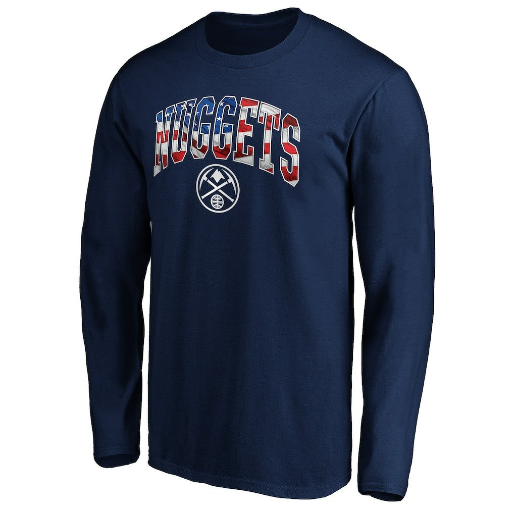 Denver Nuggets Banner Wave Long Sleeve T-Shirt Navy - NBA