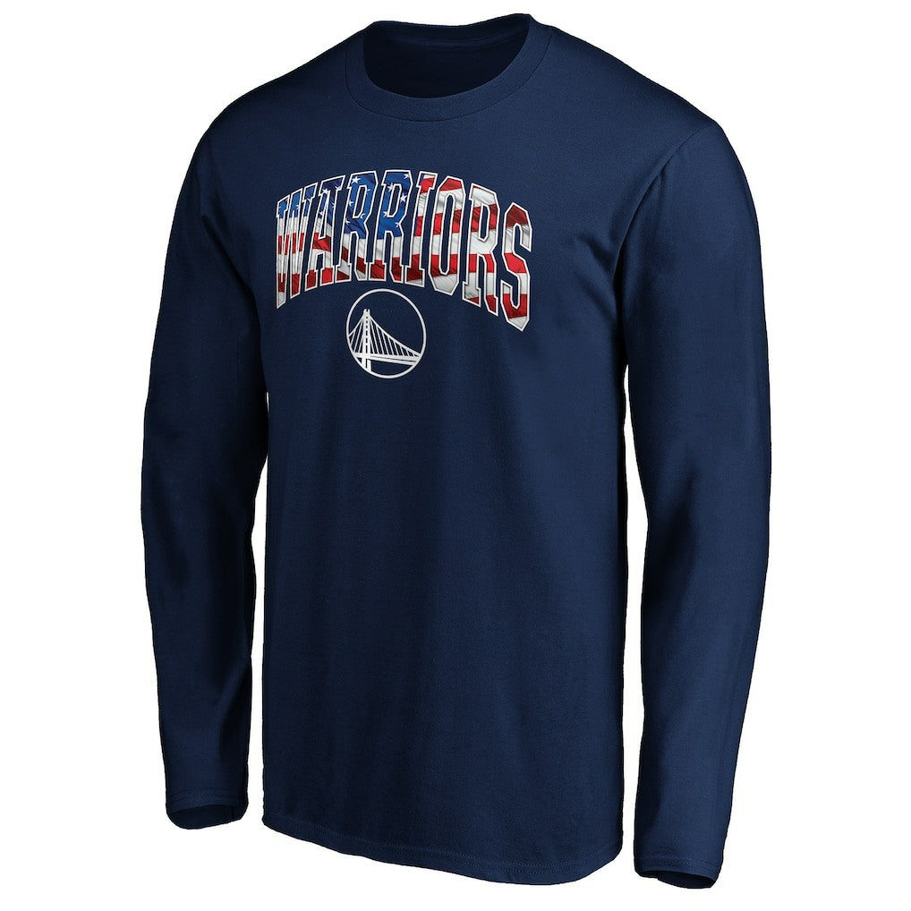 Golden State Warriors Banner Wave Long Sleeve T-Shirt Navy - NBA