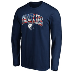 Memphis Grizzlies Banner Wave Long Sleeve T-Shirt Navy - NBA