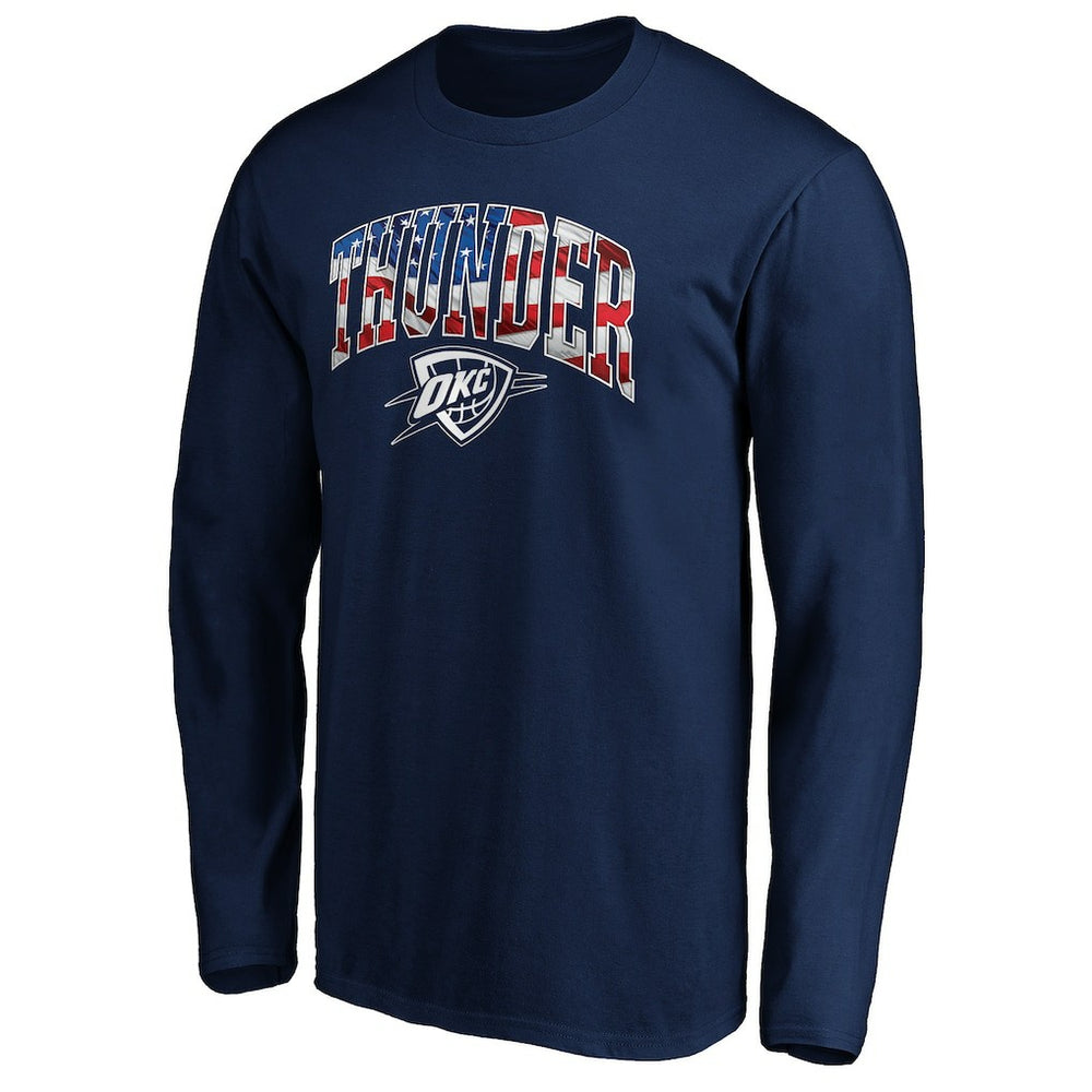 Oklahoma City Thunder Banner Wave Long Sleeve T-Shirt Navy - NBA