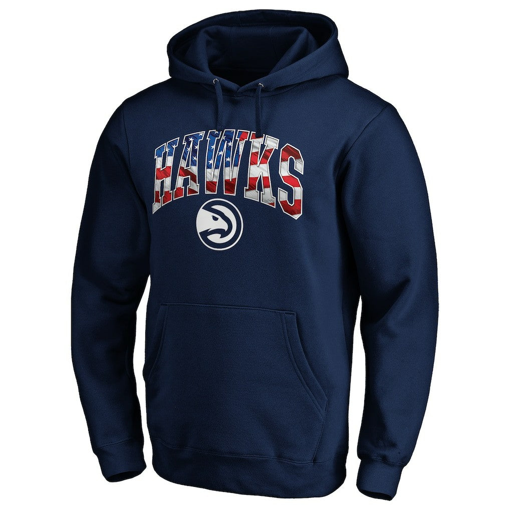 Atlanta Hawks Banner Wave Pullover Hoodie Navy - NBA