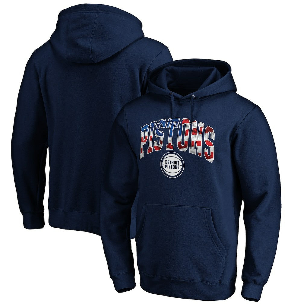 Detroit Pistons Banner Wave Pullover Hoodie Navy - NBA