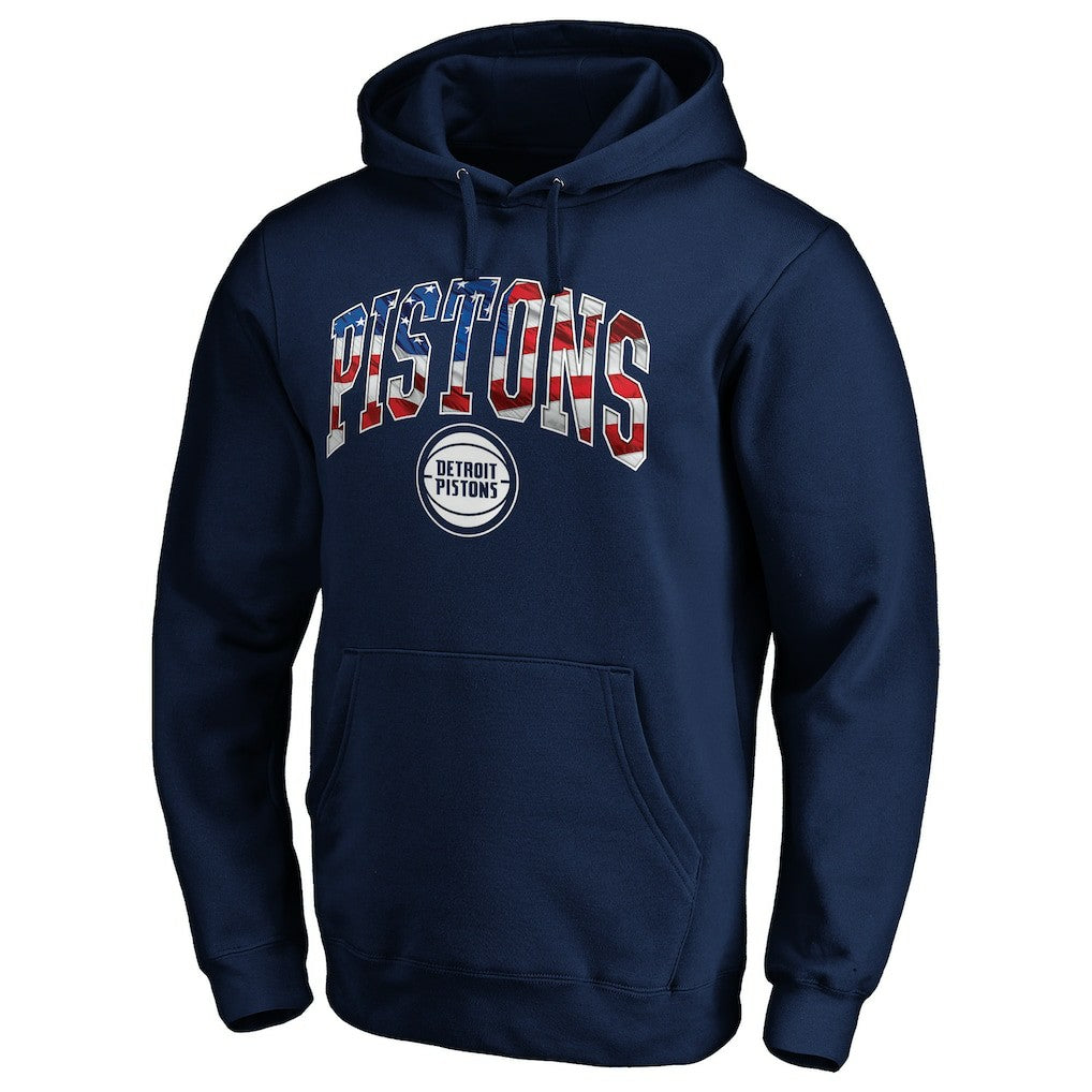 Detroit Pistons Banner Wave Pullover Hoodie Navy - NBA