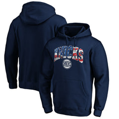 New York Knicks Banner Wave Pullover Hoodie Navy - NBA