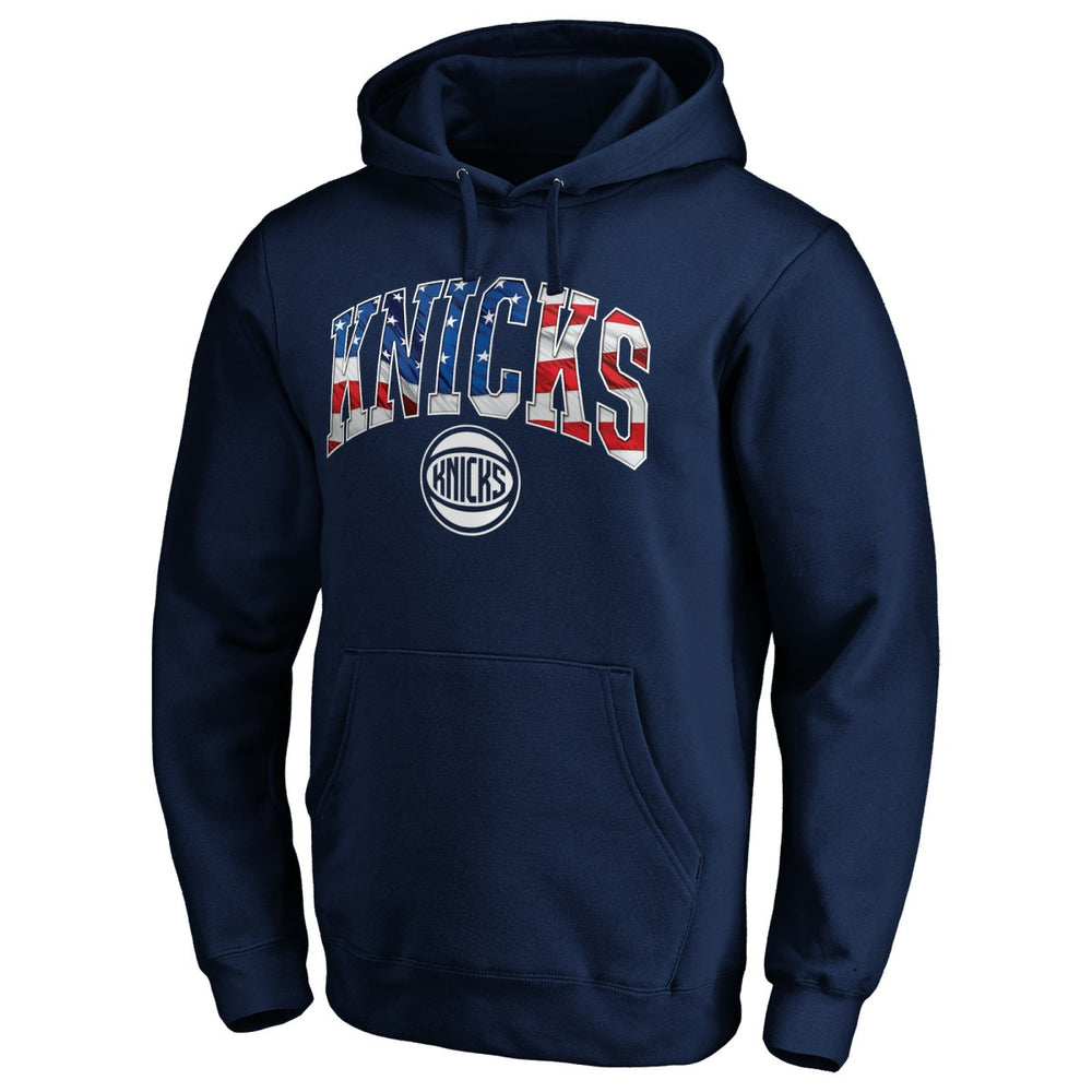 New York Knicks Banner Wave Pullover Hoodie Navy - NBA
