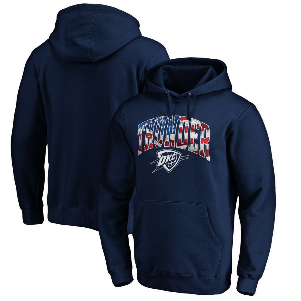 Oklahoma City Thunder Banner Wave Pullover Hoodie Navy - NBA