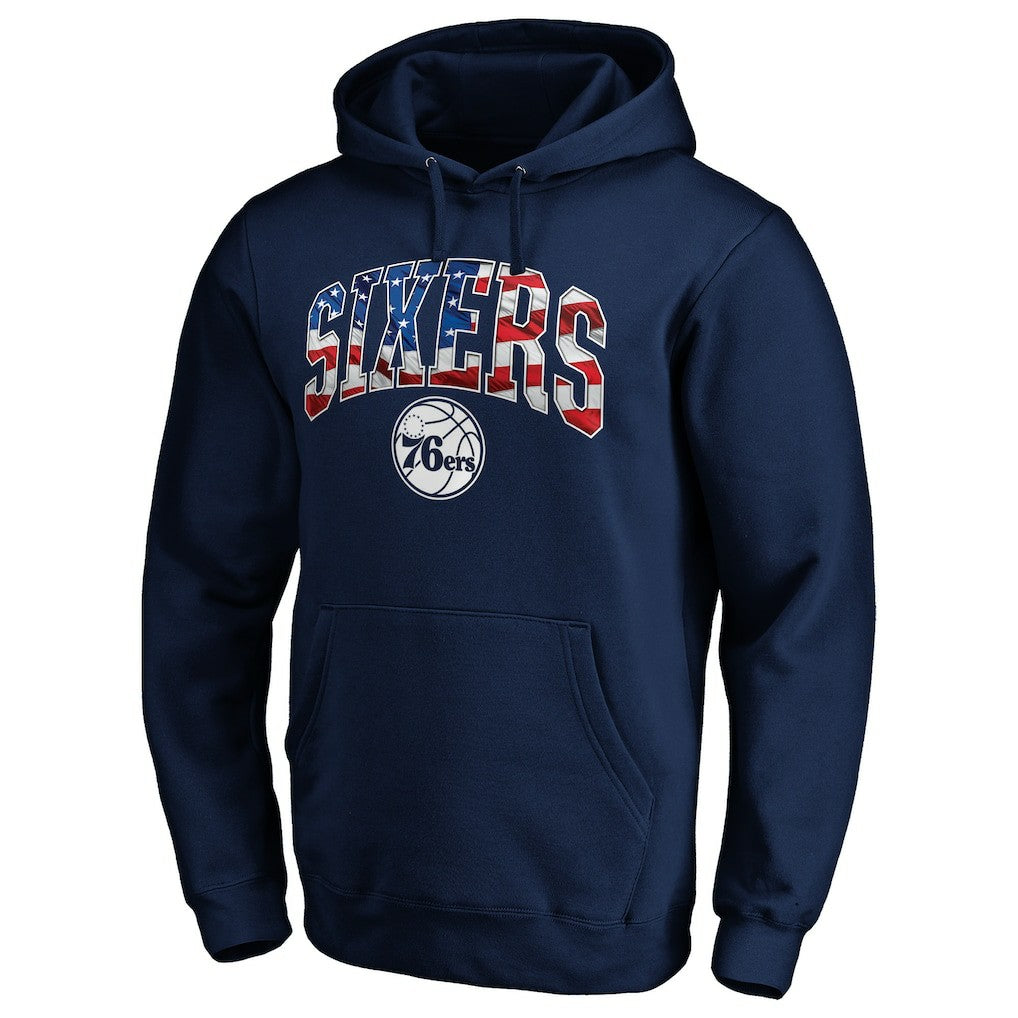 Philadelphia 76ers Banner Wave Pullover Hoodie Navy - NBA