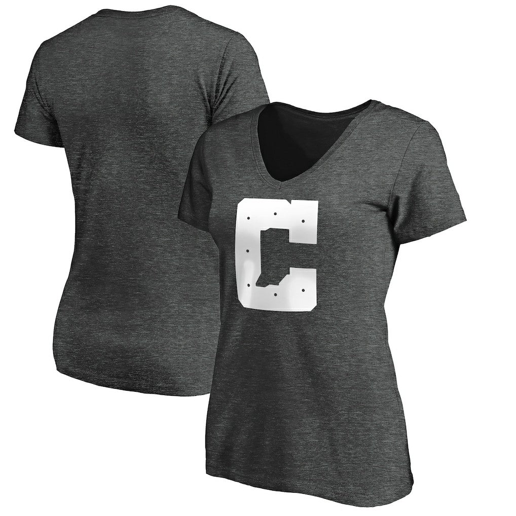 Indianapolis Colts Women's Secondary Logo V-Neck T-Shirt Heather Gray | NFL
