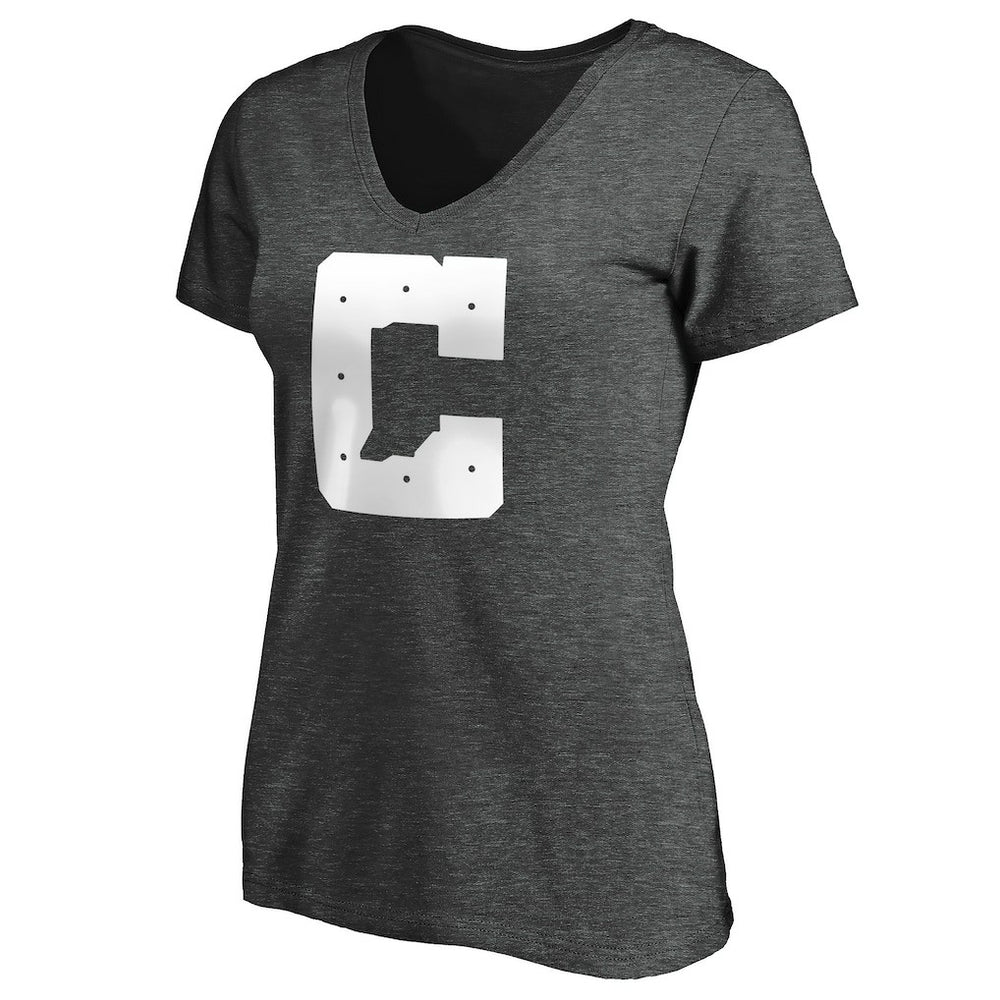 Indianapolis Colts Women's Secondary Logo V-Neck T-Shirt Heather Gray | NFL