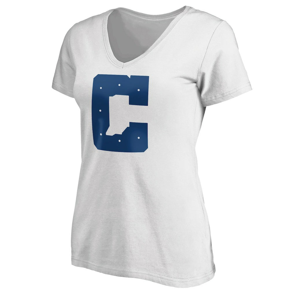 Indianapolis Colts Women's Secondary Logo V-Neck T-Shirt White | NFL