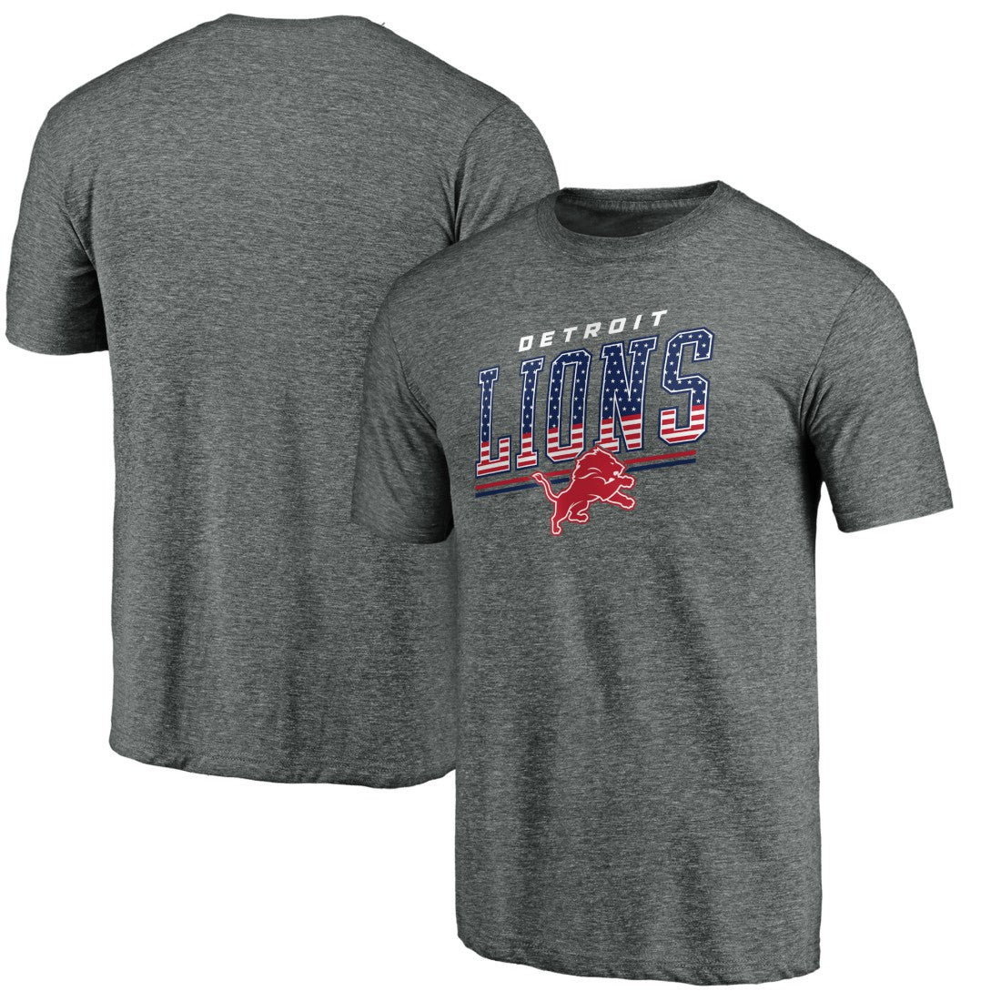 Detroit Lions Team Freedom Tri-Blend T-Shirt Gray | NFL