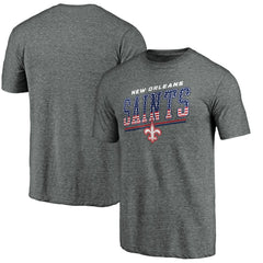 New Orleans Saints Team Freedom Tri-Blend T-Shirt Gray | NFL