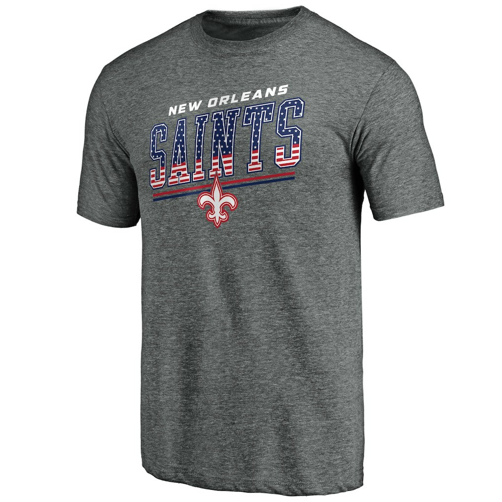 New Orleans Saints Team Freedom Tri-Blend T-Shirt Gray | NFL