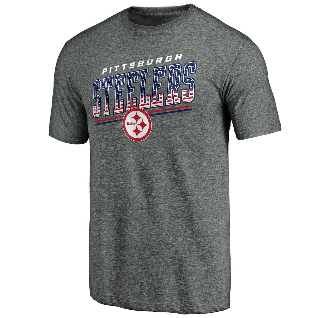 Pittsburgh Steelers Team Freedom Tri-Blend T-Shirt Gray | NFL