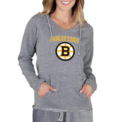 Boston Bruins Concepts Sport Women's Mainstream Terry Tri-Blend Long Sleeve Hooded Top - Gray - NHL